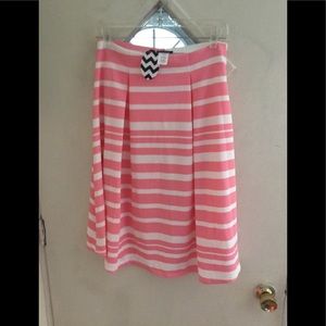 Pink and white stripe skirt